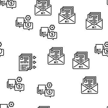 Procurement Process Vector Seamless Pattern Stock Illustration
