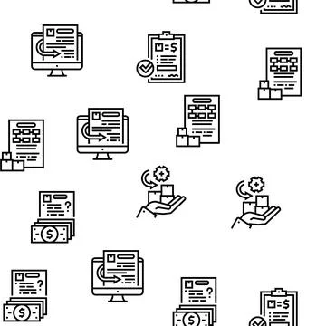Procurement Process Vector Seamless Pattern Stock Illustration