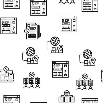 Procurement Process Vector Seamless Pattern Stock Illustration