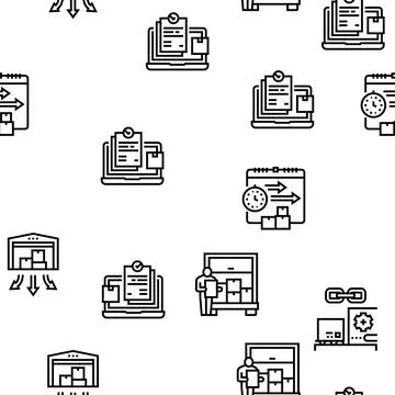 Procurement Process Vector Seamless Pattern Stock Illustration