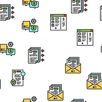 Procurement Process Vector Seamless Pattern Stock Illustration