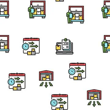 Procurement Process Vector Seamless Pattern Stock Illustration