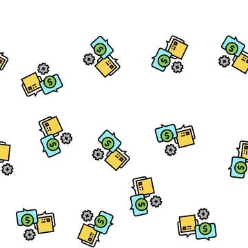 Procurement process vector seamless pattern Stock Illustration