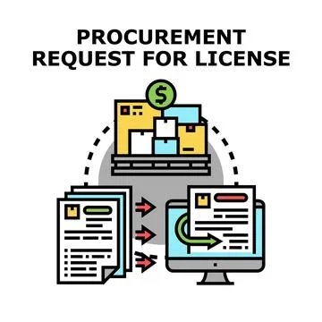 Procurement request for license business process Stock-Illustration
