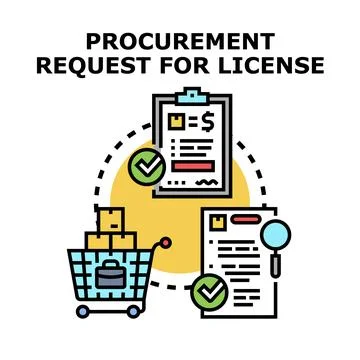 Procurement request for license document processing cycle Stockillustratie