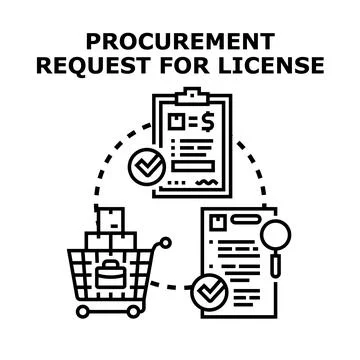 Procurement request for license document processing cycle Stock Illustration