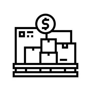 Procurement service line icon vector illustration 库存插图