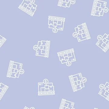 Procurement service line seamless pattern Stock Illustration