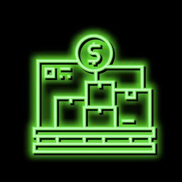 Procurement service neon glow icon illustration 库存插图
