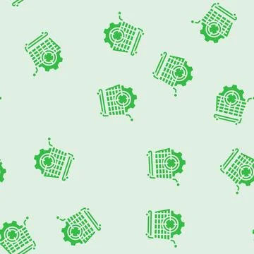 Procurement strategy logistic manager glyph seamless pattern Illustrazione stock