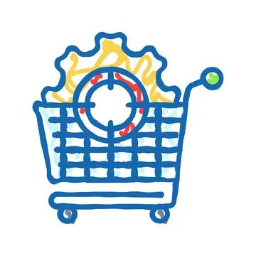 Procurement strategy logistic manager icon doodle illustration Illustrazione stock