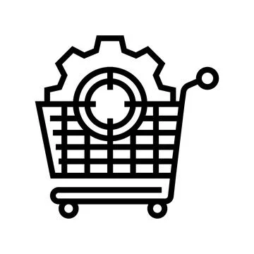 Procurement strategy logistic manager line icon vector illustration Illustrazione stock