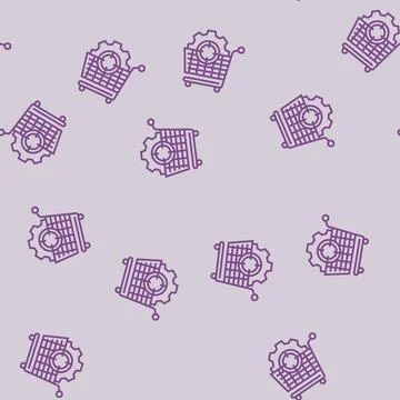 Procurement strategy logistic manager line seamless pattern Illustrazione stock