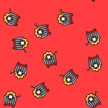 Procurement strategy logistic manager vector seamless pattern Illustrazione stock