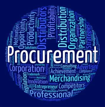 Procurement Word Means Procures Attainment And Procurements Stock Illustration