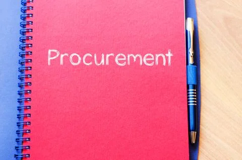 Procurement write on notebook Stock Photos