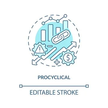 Procyclical turquoise concept icon Stock Illustration
