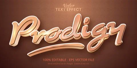 Prodigy text, cartoon style editable text effect	 Stock Illustration