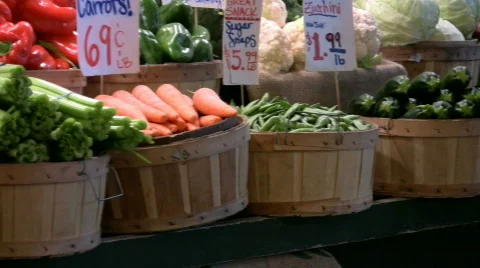 Produce baskets Video stock 500578