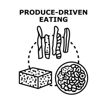 Produce driven eating flat vector concept illustration Иллюстрация