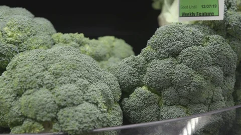 Produce Shelf Broccoli Stock Footage 121327988