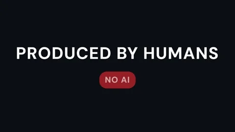 Produced By Humans text 스톡 동영상 340574736