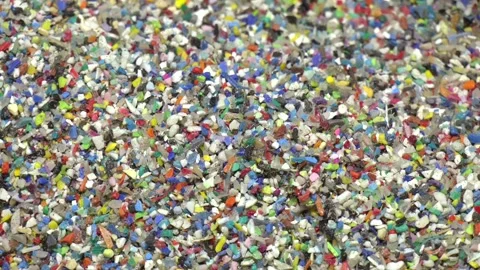 Produced from polymer plastic pellet factory Stock Footage 309168362