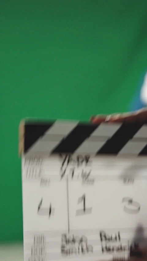 Producer, hands and roll with clapperboard for movie scene or take action in Stock Footage 340005741