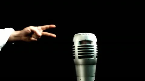 Producer. Microphone countdown Stock Footage 11134465