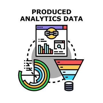Producing analytics data and information processing concept Illustrazione stock