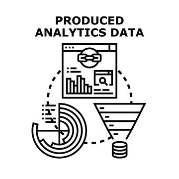 Producing analytics data and information processing concept Stockillustratie