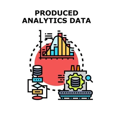 Producing analytics data with data processing and visualization Stock Illustration