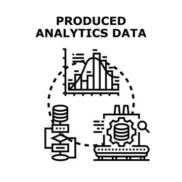 Producing analytics data with data processing and visualization Stock Illustration