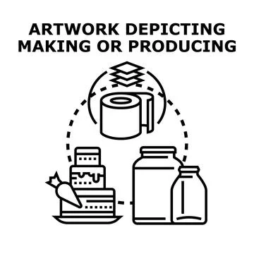 Producing creating manufacturing crafting developing goods concept Stock Illustration