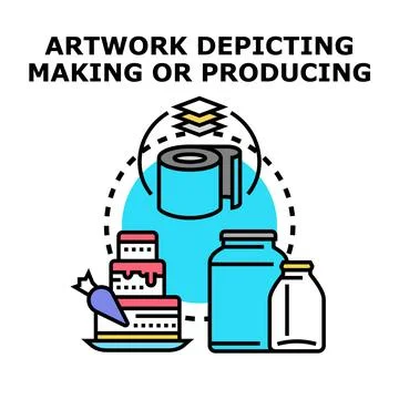 Producing creating manufacturing crafting developing goods concept Stock Illustration