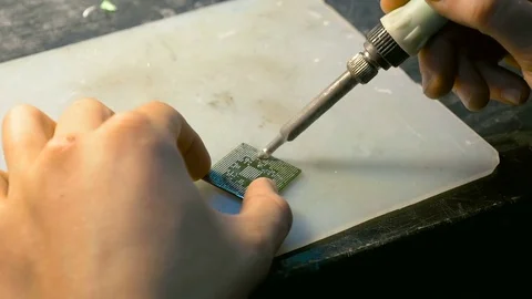 Producing detail of circut board Stock Footage 71148415