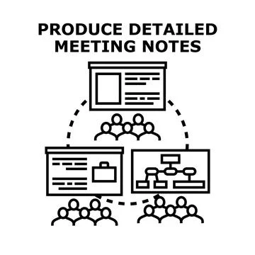 Producing detailed meeting documentation for business meetings Stock Illustration