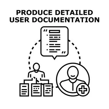 Producing detailed user documentation and support process イラスト素材