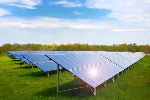 Producing electrical energy with the sun Stock Photos