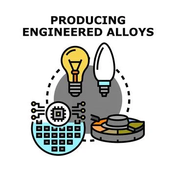 Producing engineered alloys concept with innovative materials manufacturing Illustrazione stock
