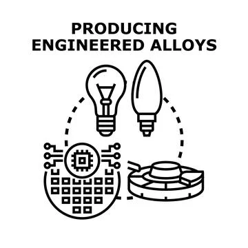 Producing engineered alloys concept with innovative materials manufacturing Illustrazione stock
