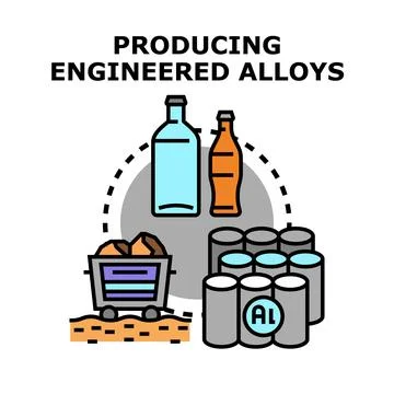 Producing engineered alloys concept for manufacturing industry イラスト素材