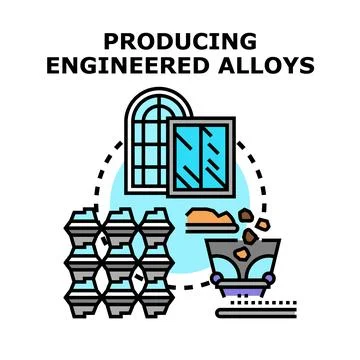 Producing engineered alloys concept vector illustration Illustrazione stock