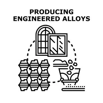 Producing engineered alloys concept vector illustration Illustrazione stock