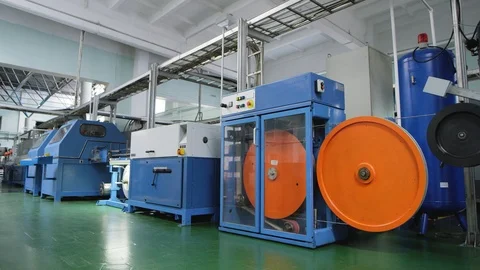 Producing of a metal cable Stock Footage 121853262