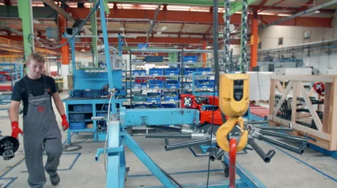 Producing the missing part between a trailer and tractor Stock Footage 58874982