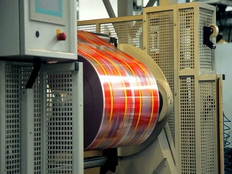 Producing plastic bags Stock Footage 85278079