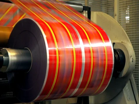 Producing plastic bags Stock Footage 85278138