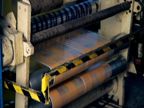 Producing plastic bags Stock Footage 85278260