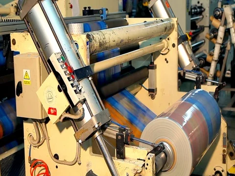 Producing plastic bags Stock Footage 85278493